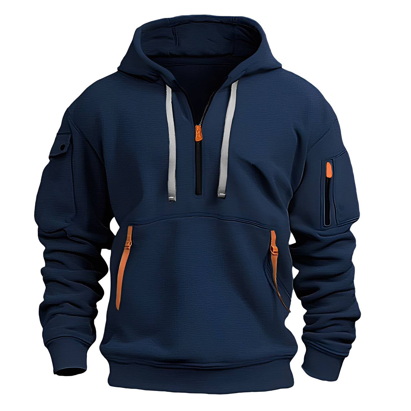 Cornell - Cómodo, holgazán hoodie con cremallera para hombres