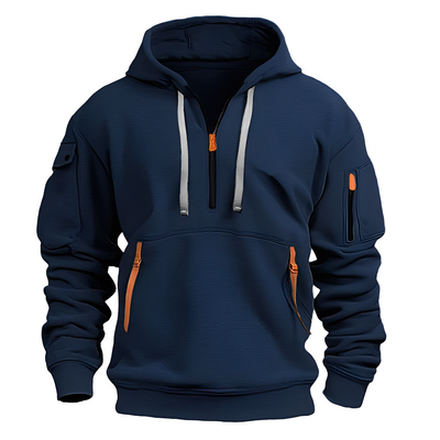 Cornell - Cómodo, holgazán hoodie con cremallera para hombres