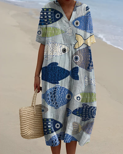 Romilly - Vestido de verano con estampado colorido para mujeres