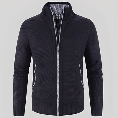 Kelvin - Sencilla Chaqueta de Punto con Cremallera para Hombres