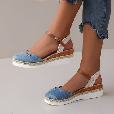 Elinor - Sandalias de cuña casuales de cáñamo para mujeres