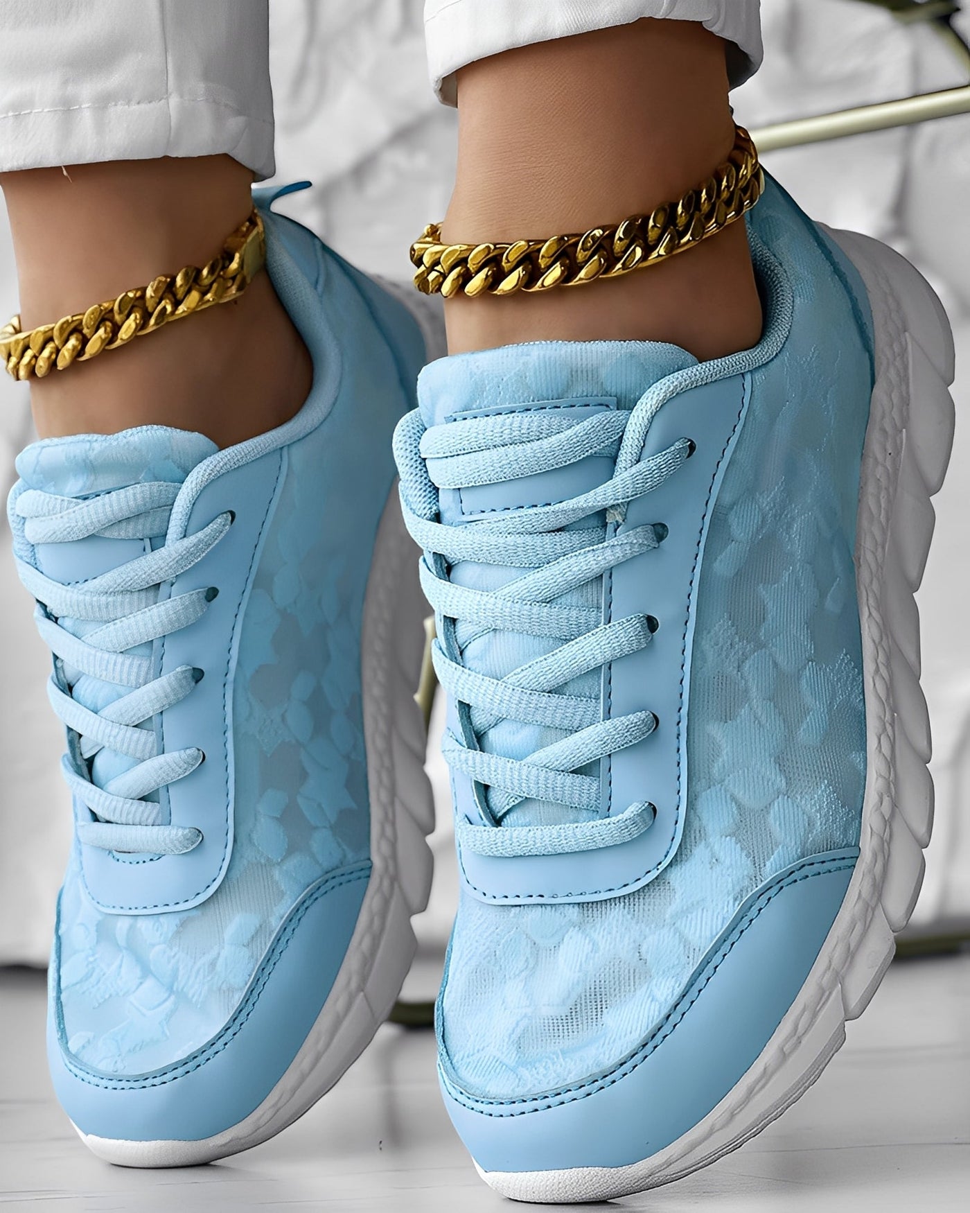 Elisabeth - Zapatillas casuales, transpirables con estampado de flores para mujeres