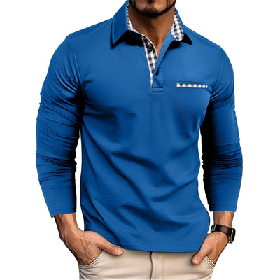 Jerome - Camiseta polo casual con mangas largas para hombres