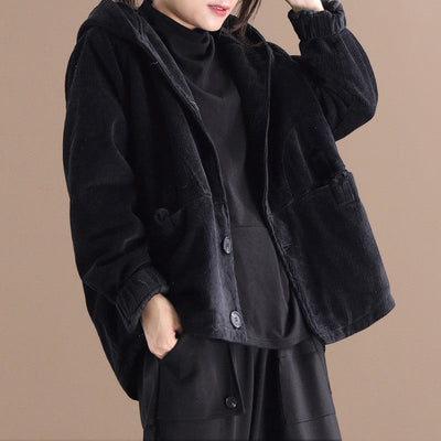 Rachel - Chaqueta corta de pana con capucha para mujeres
