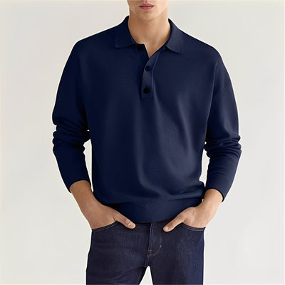 Zavier - Camisa Polo de Manga Larga Casual para Hombres