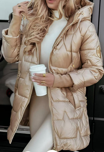 Georgetta - Elegante chaqueta de plumas con capucha para mujeres
