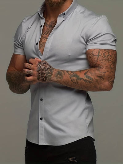 Brent - Camisa Casual Chic de Manga Corta
