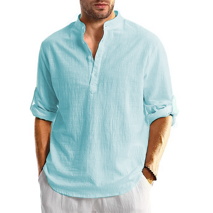 Russell - Camisa casual de manga larga para hombres