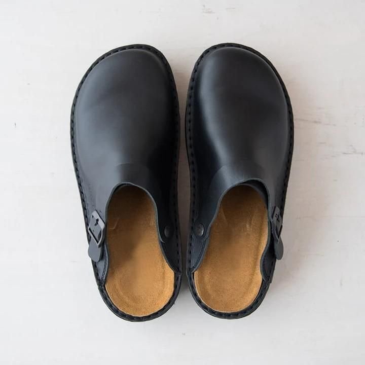 Yani - Pantuflas ortopédicas de piel para hombre color marrón con acolchado en el talón