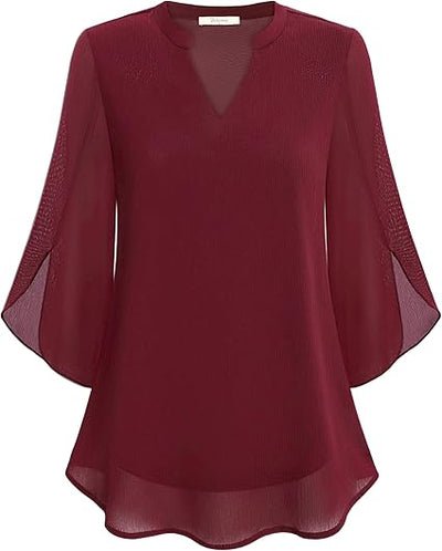 Brianna - Blusa de Manga Abierta con Movimiento Elegante