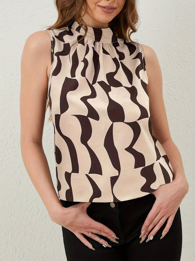 Ursula - Top sin mangas de cuello alto para primavera y verano