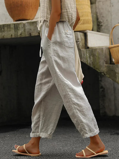 Maria - Elegante pantalón de mujer de algodón puro