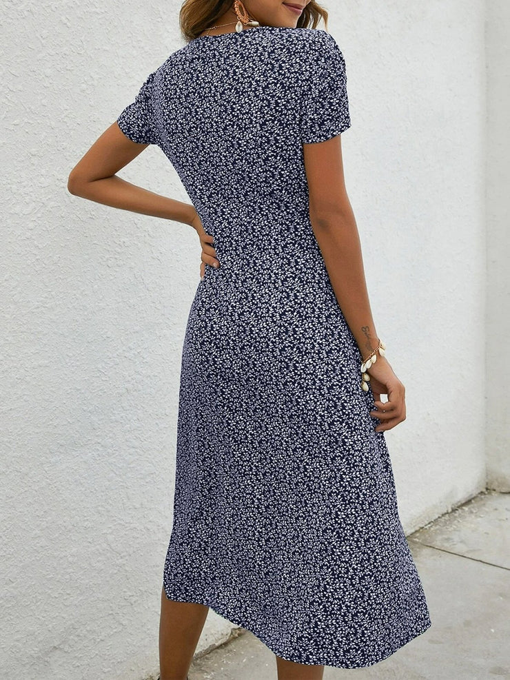 Stacey – Elegante Vestido Azul Marino con Escote en V
