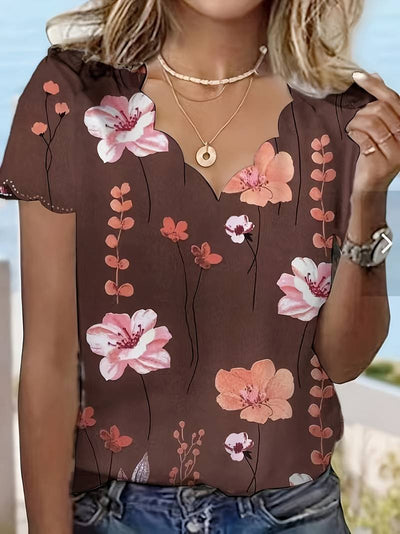 Alyana – Blusa Acampanada con Estampado Floral