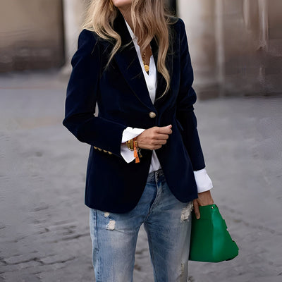 Alise - Elegante blazer de terciopelo de corte estrecho para mujeres
