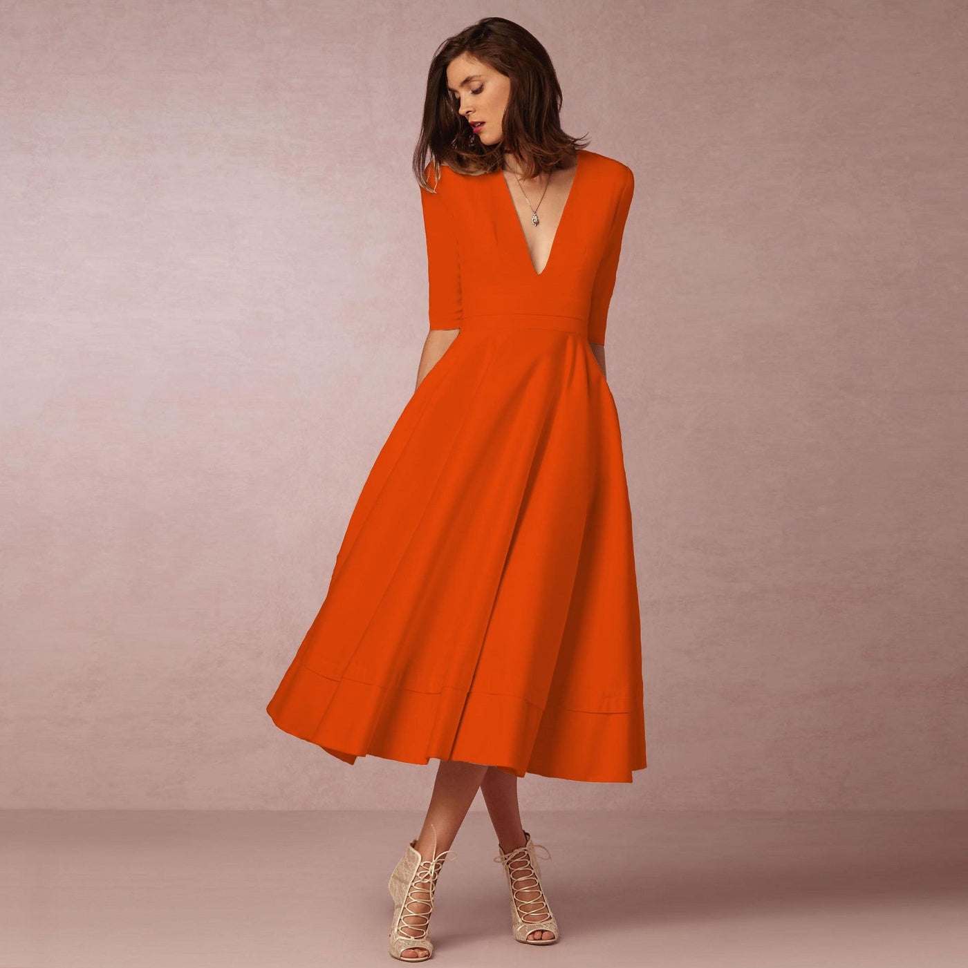 Sharise - Vestido Casual con Escote en V para Damas