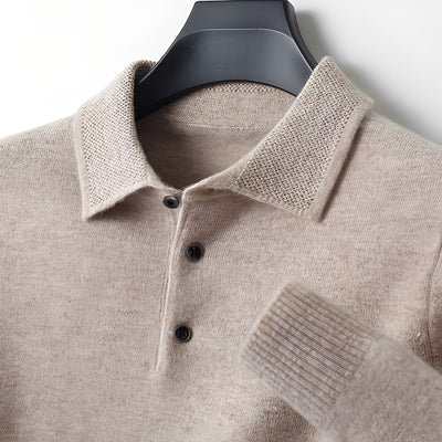 Romilly - Suéter Polo Formal de Cachemir para Hombres