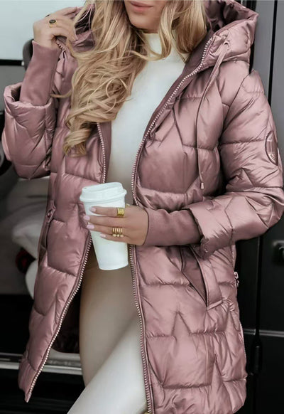Georgetta - Elegante chaqueta de plumas con capucha para mujeres