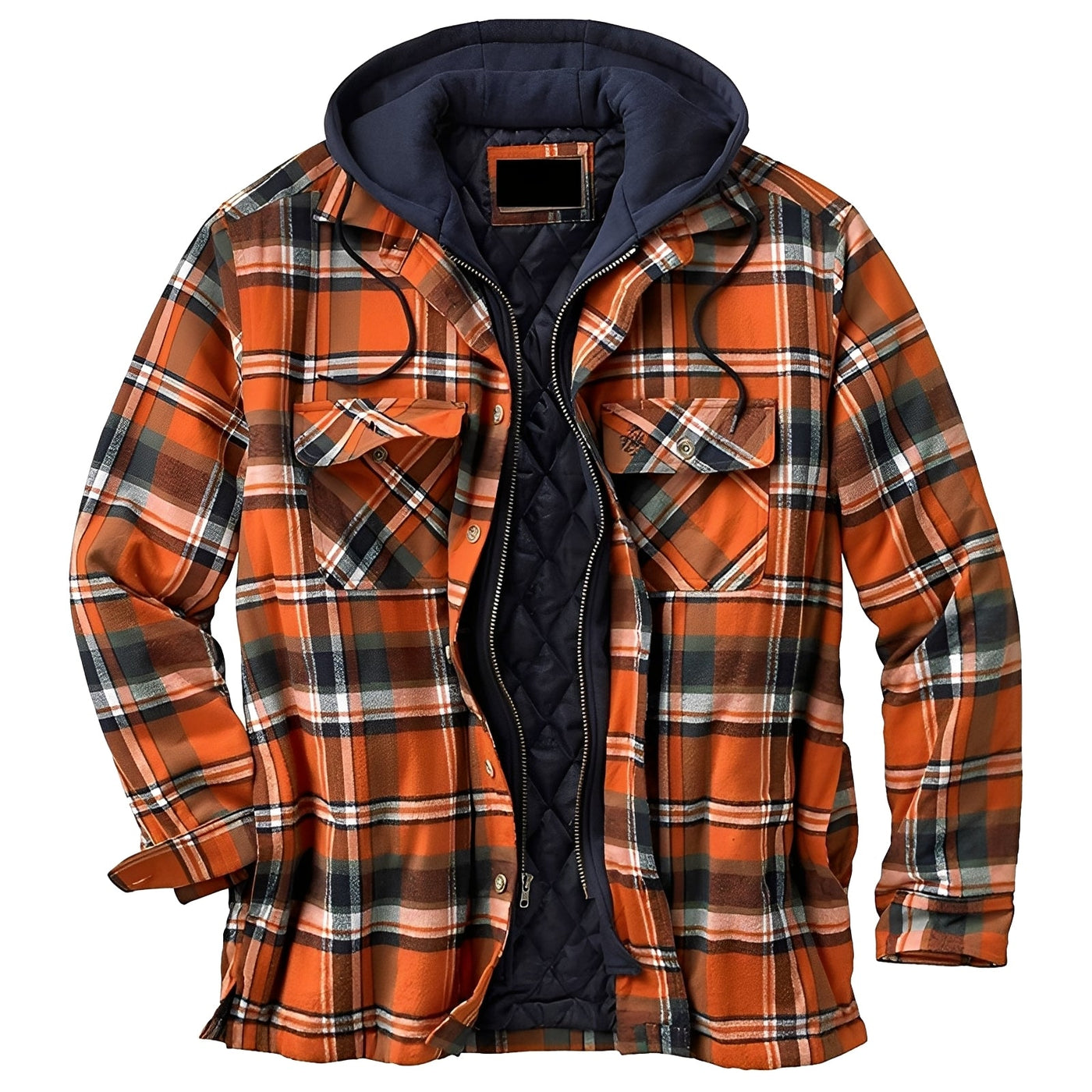 Denzil - Chaqueta de franela casual con cuadros para hombres