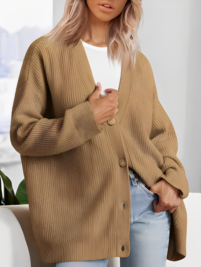 Kelcey - Chaqueta de punto casual de cachemira para mujeres