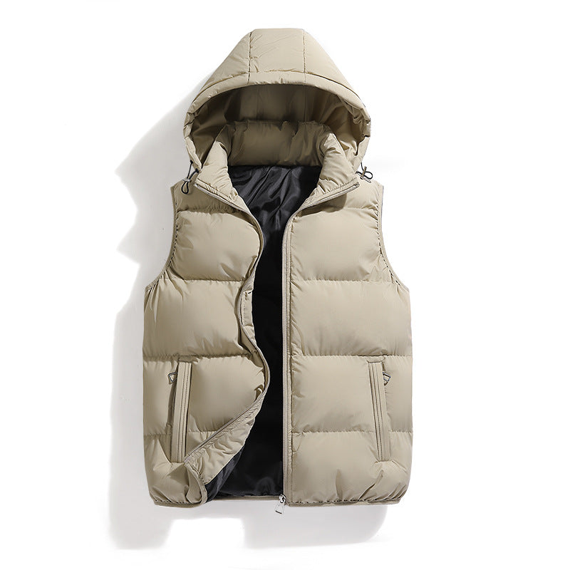 Kenneth - Moderna, cálida chaqueta sin mangas con capucha para hombres