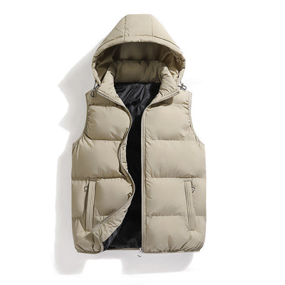Kenneth - Moderna, cálida chaqueta sin mangas con capucha para hombres
