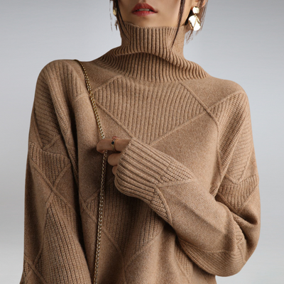 Camille – Jersey de cuello alto de cachemira para mujeres