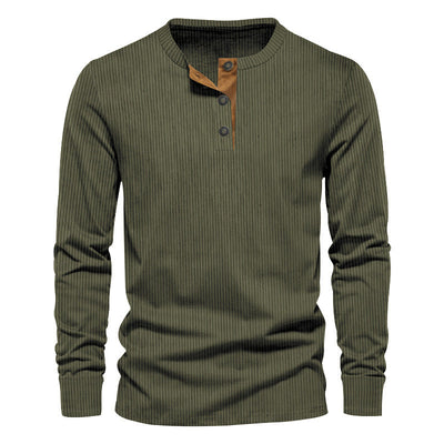 Dwaine - Camisa Casual de Manga Larga de Pana para Hombres