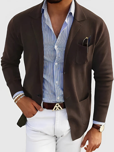 Darrin - Chaqueta de punto casual con bolsillos para hombres