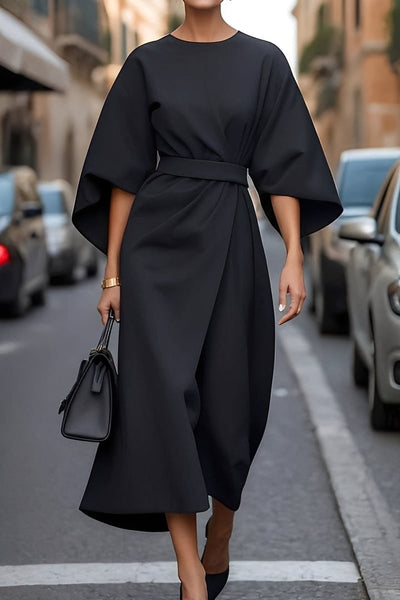 Nicole - Estilo Midi con Mangas de Linterna para Mujeres