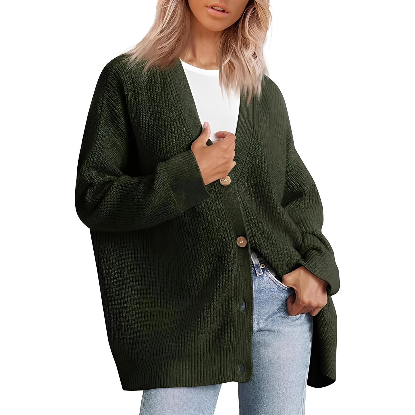 Christal - Cárdigan casual oversize para mujeres