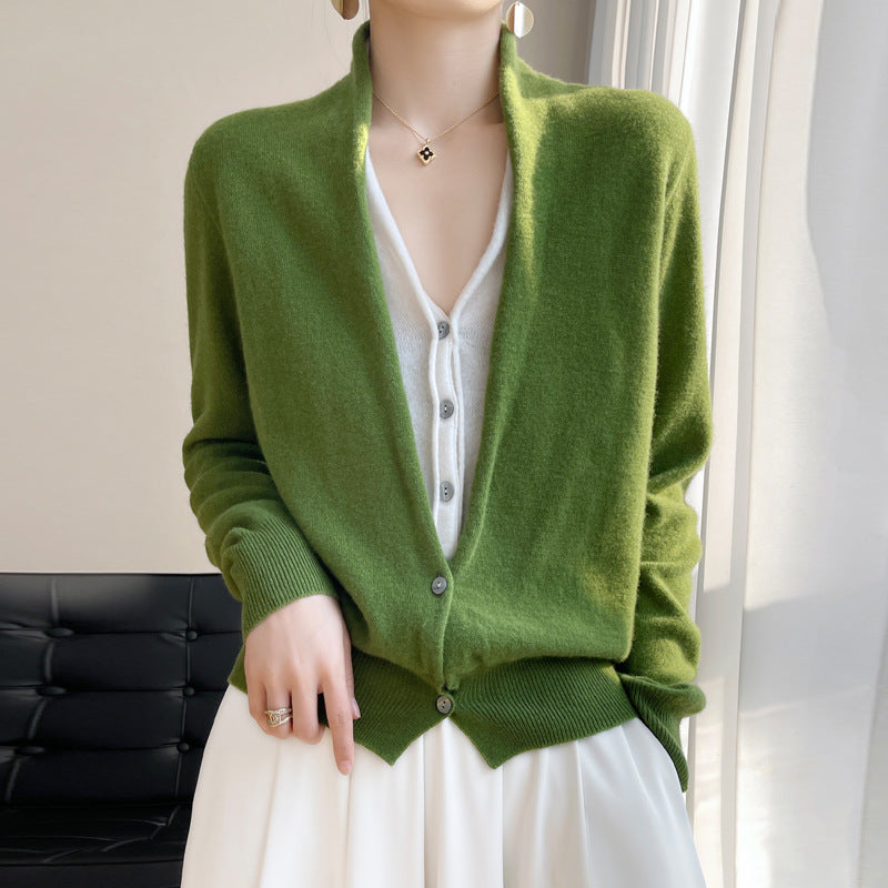 Jayleen - Casual Top de Punto con Botones para Mujer