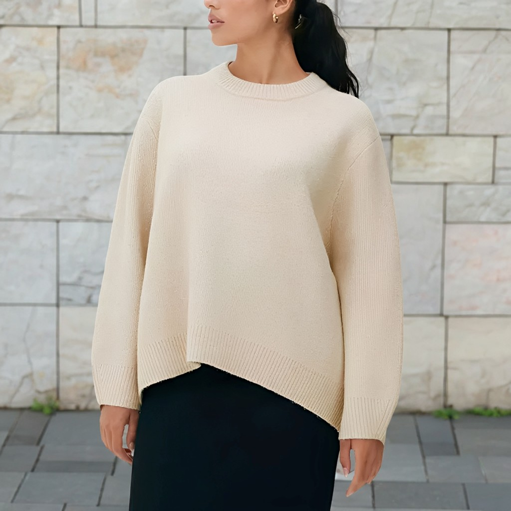 Shanelle - Clásico Suéter Cuello Redondo para Mujer
