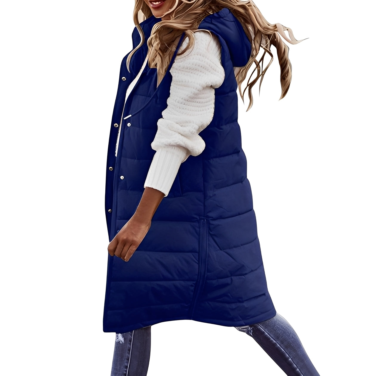 Brenna - Elegante larga chaqueta de plumas para mujeres