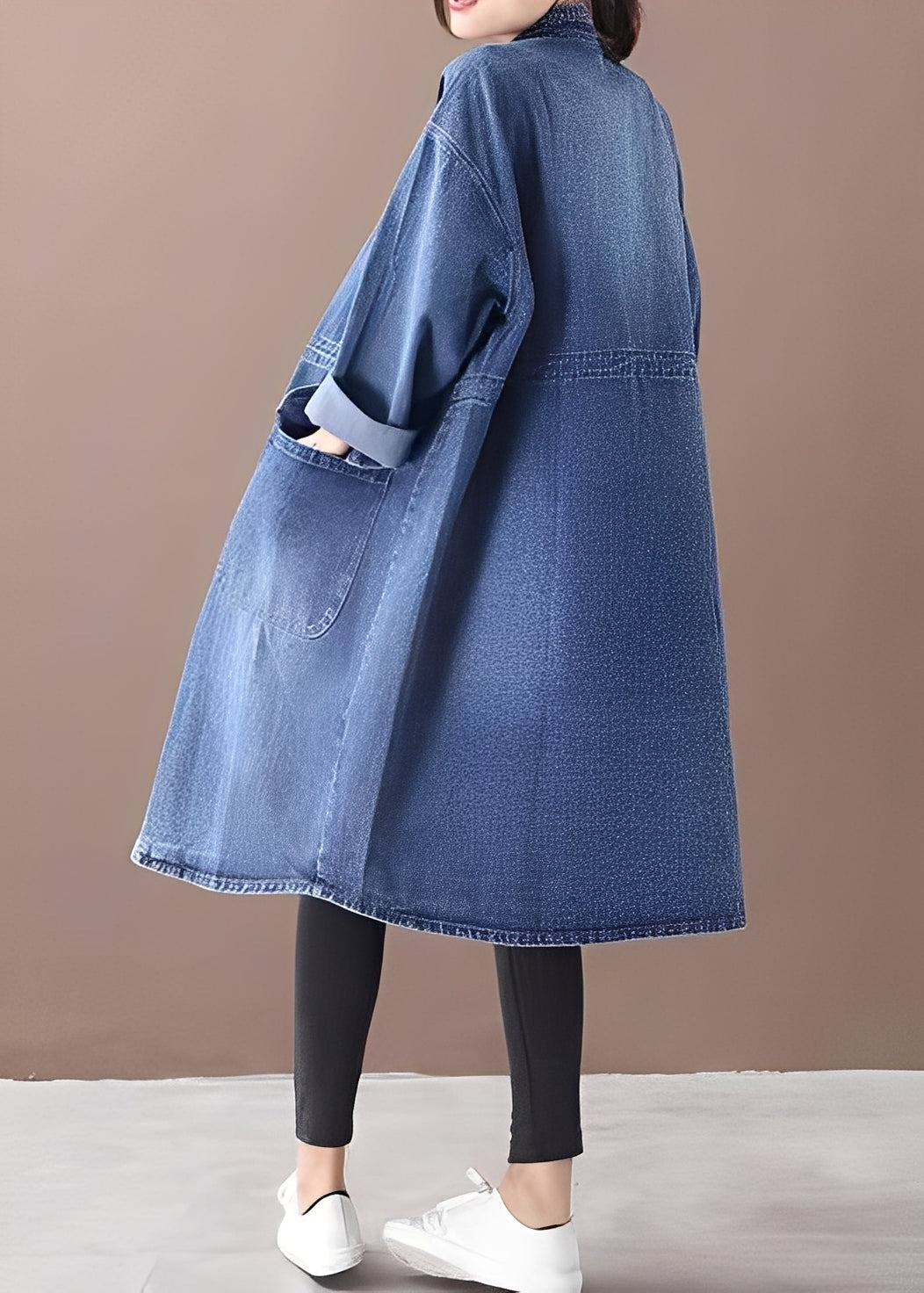 Jacinda - Chaqueta vaquera oversized con cuello alto para mujer