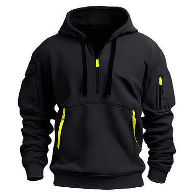 Cornell - Cómodo, holgazán hoodie con cremallera para hombres