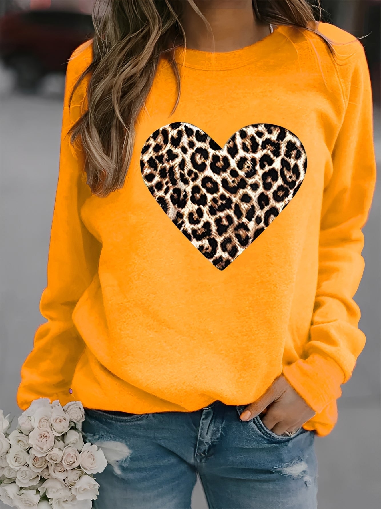 Daniella - Suéter casual con diseños de corazón para mujer