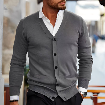 Terence - Suéter retro con bolsillos para hombres