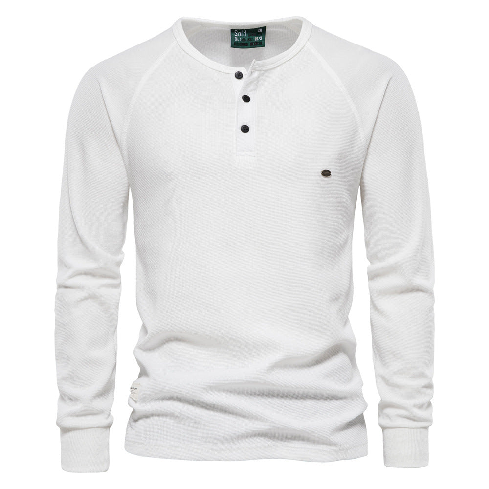 Jacob - Camisa Casual de Manga Larga de Waffle para Hombres