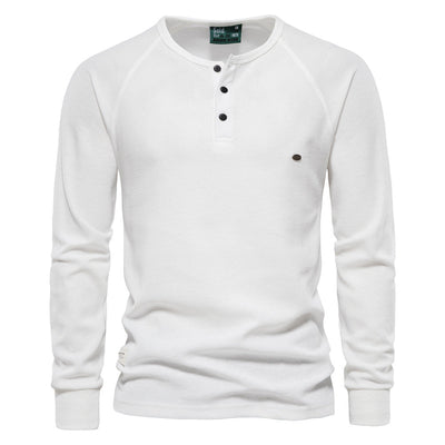 Jacob - Camisa Casual de Manga Larga de Waffle para Hombres