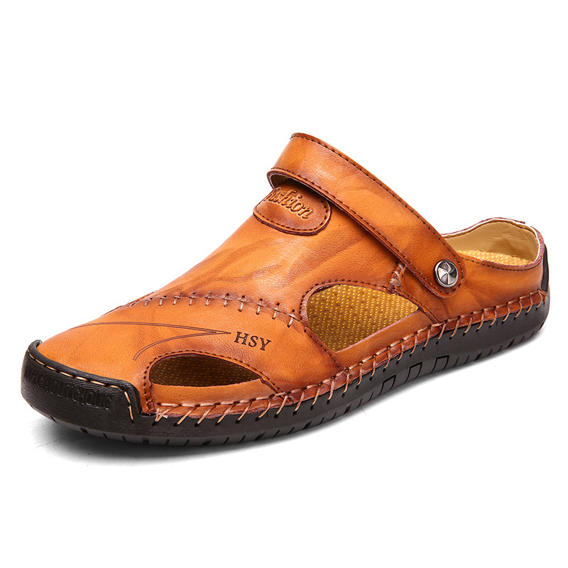 Elroy - Elegantes sandalias ortopédicas de cuero para hombres