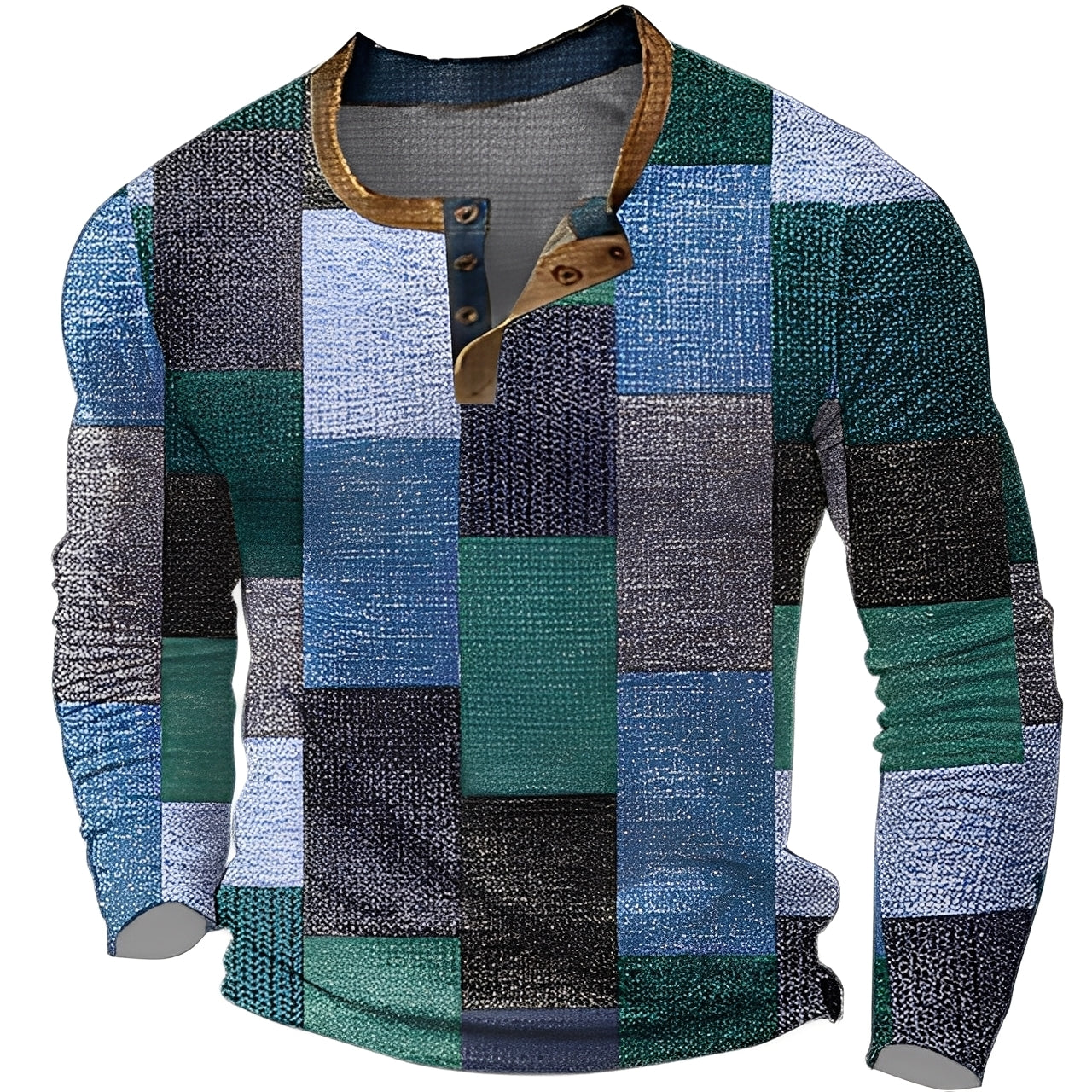 Brennan - Camisa de manga larga casual impresa para hombres