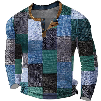 Brennan - Camisa de manga larga casual impresa para hombres