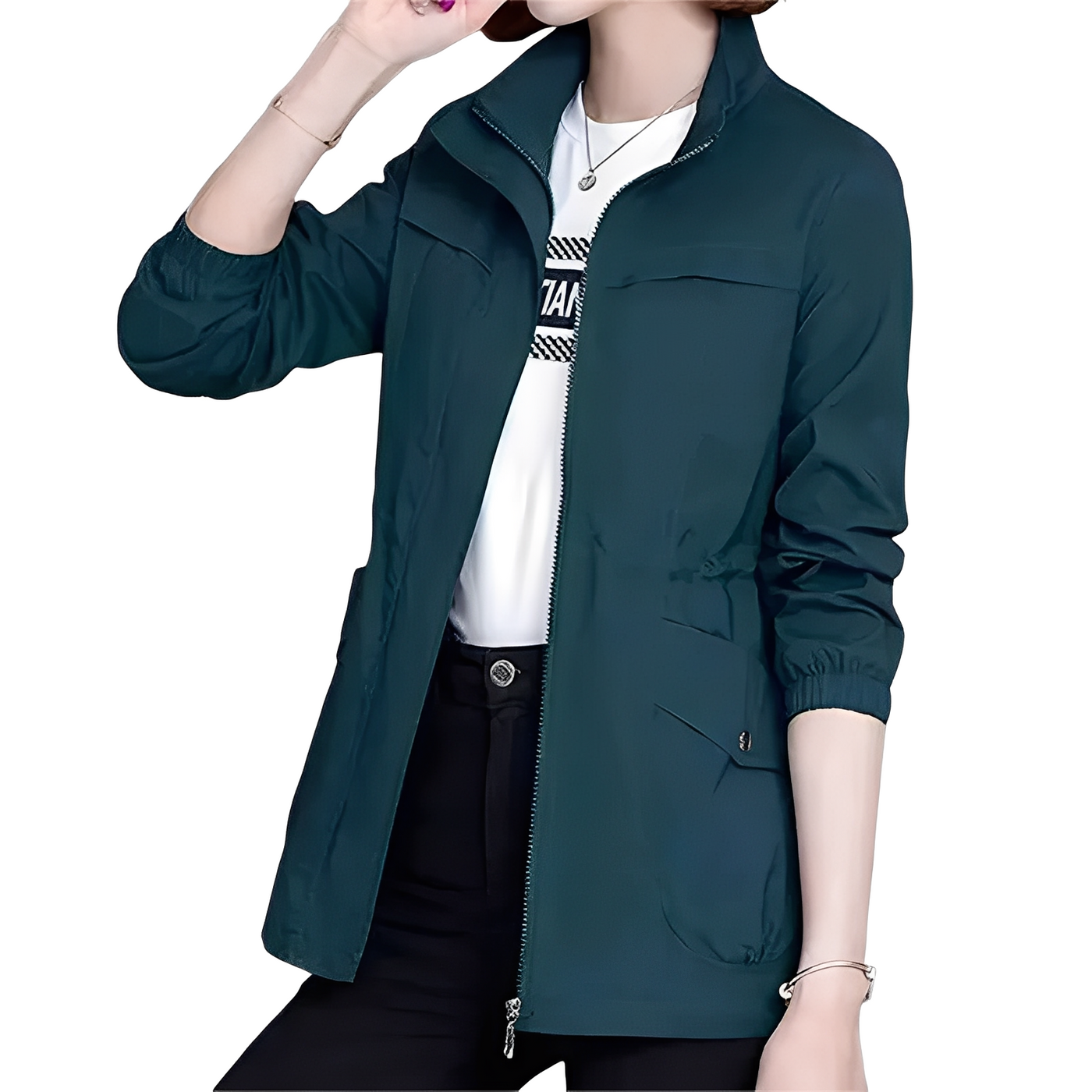Gwenda - Elegante chaqueta con cintura ajustable para mujeres