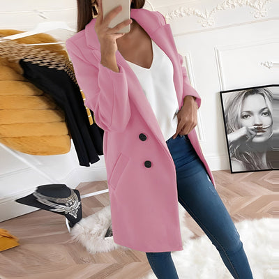 Tiffani - Elegante largo abrigo de lana para mujeres