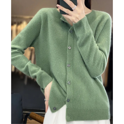 Mariví - Elegante Cardigan Cuello Redondo de Lana