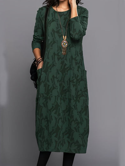 Kadence - Elegante vestido de manga larga con estampado para mujer