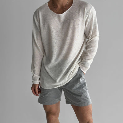 Carter - Camisa de Punto de Manga Larga Casual para Hombres