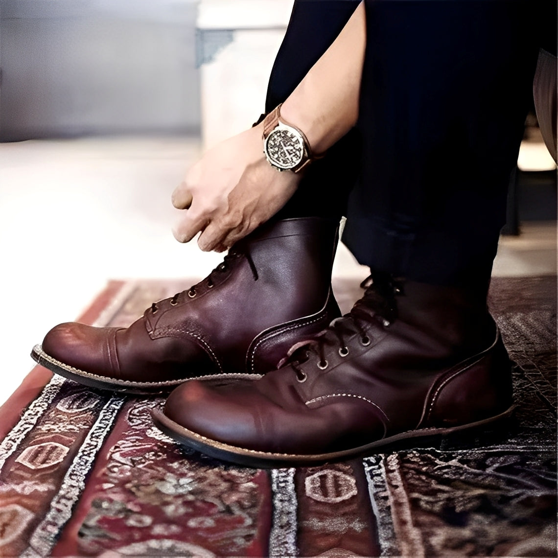 Garrick - Robustos Botas de Cuero Retro para Hombres