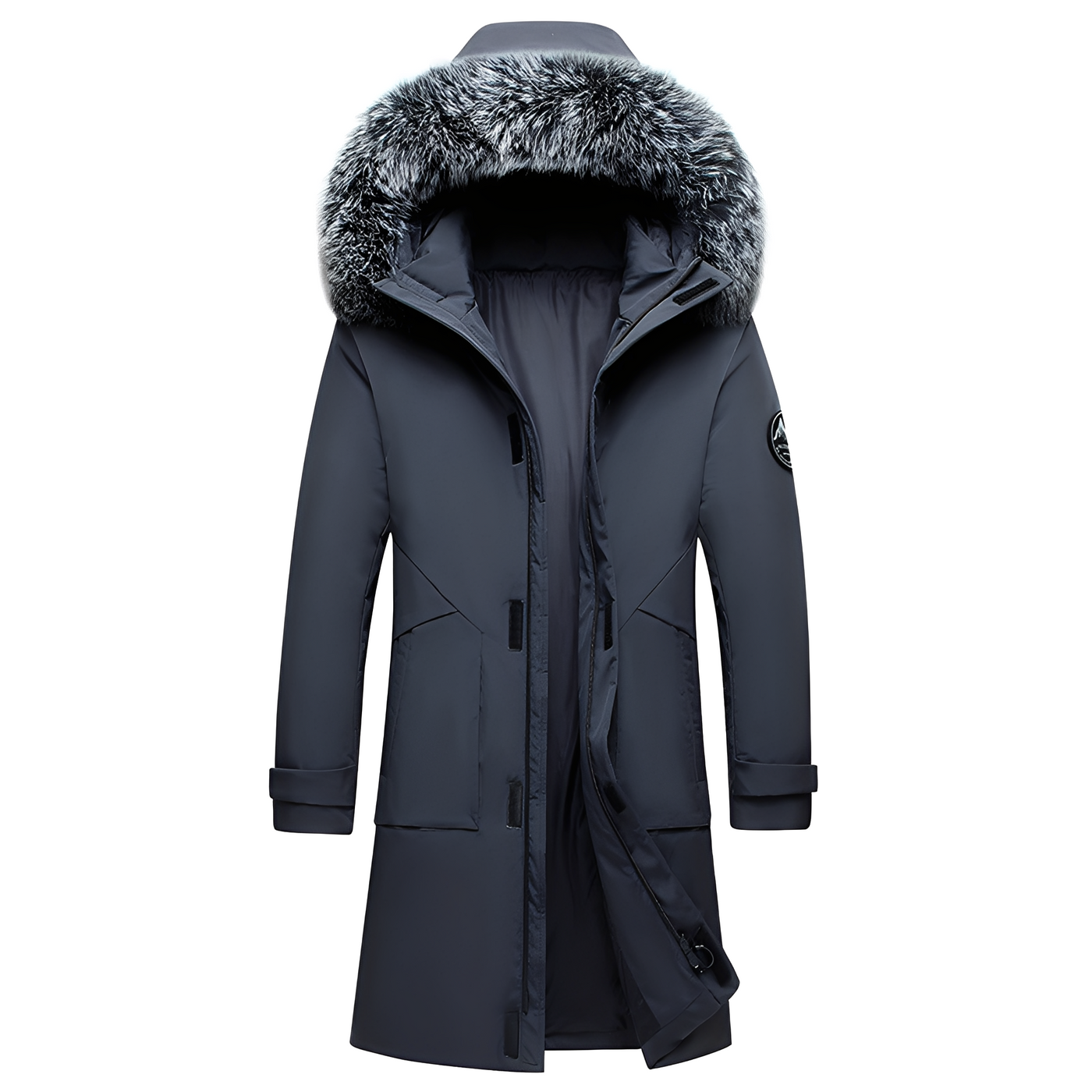 Crosby - Chaqueta de plumas con capucha de piel para hombres